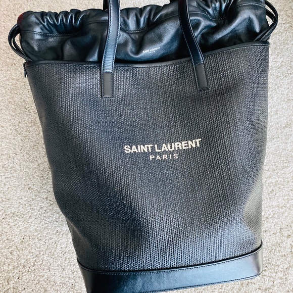 Saint Laurent Teddy Tote Canvas with Leather - Picture 3 of 4
